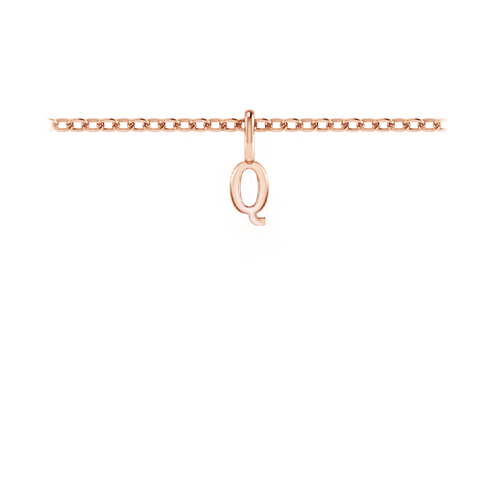 Mini Block Letter Charm Q