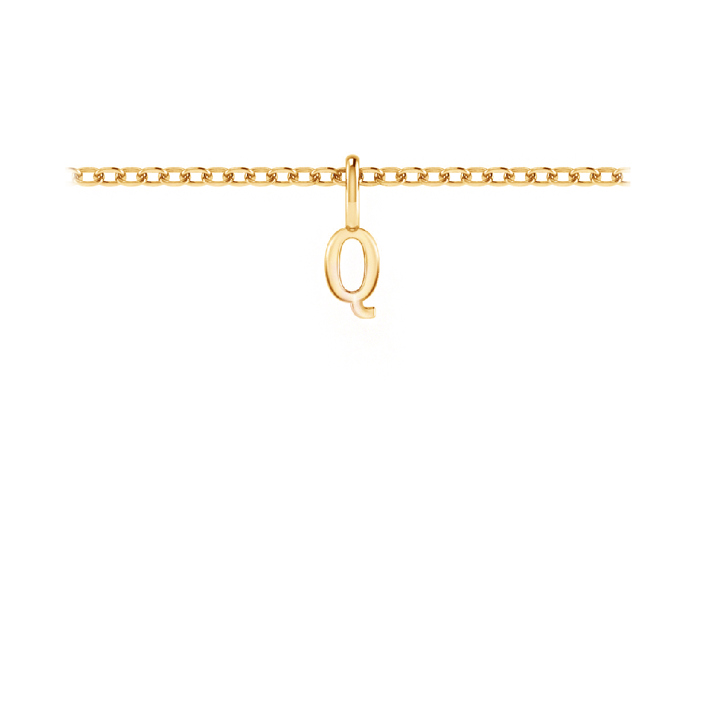 Mini Block Letter Charm Q