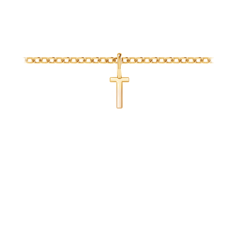 Mini Block Letter Charm T
