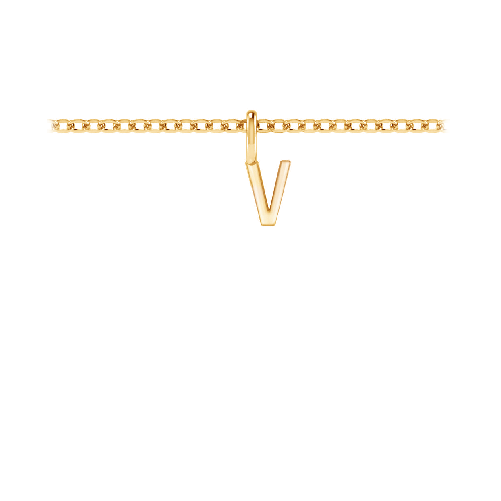 Mini Block Letter Charm V
