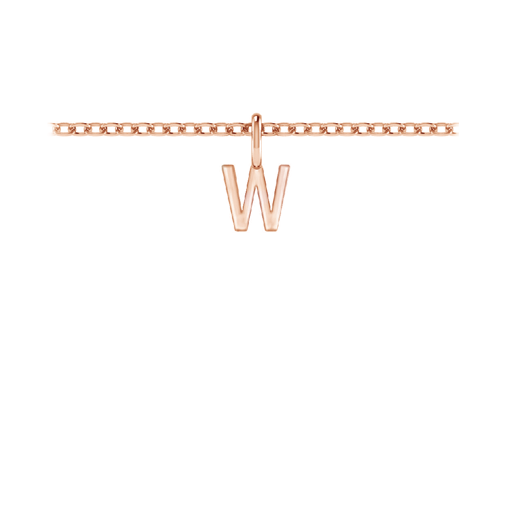 Mini Block Letter Charm W
