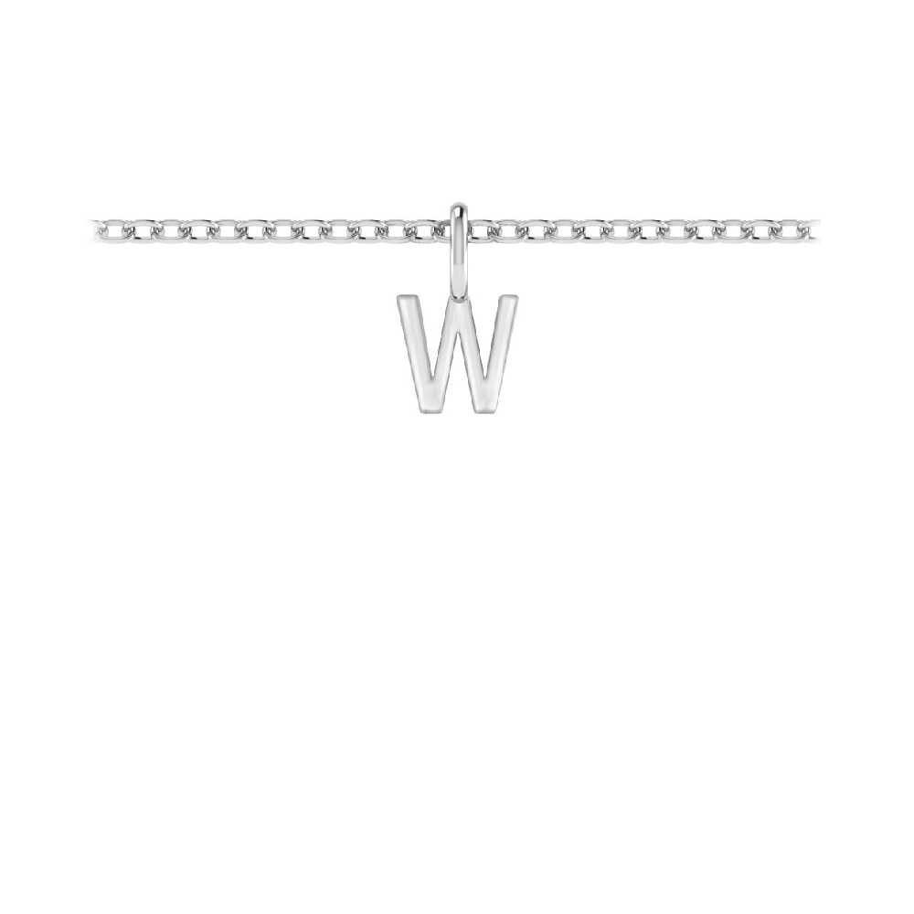 Mini Block Letter Charm W