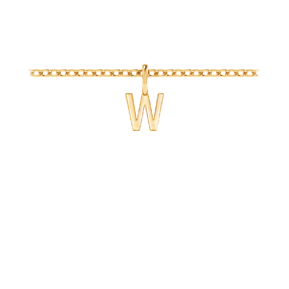 Mini Block Letter Charm W