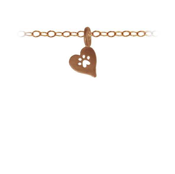 Cutout Paw Heart Charm