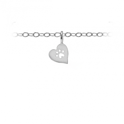 Cutout Paw Heart Charm