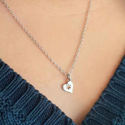 Cutout Paw Heart Charm