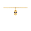White Stone Eyes Skull Head Charm