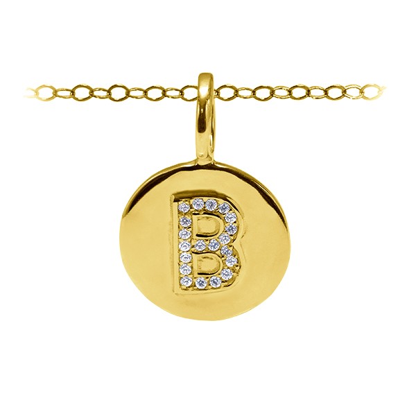 Diamond Pavé Initial Charm B