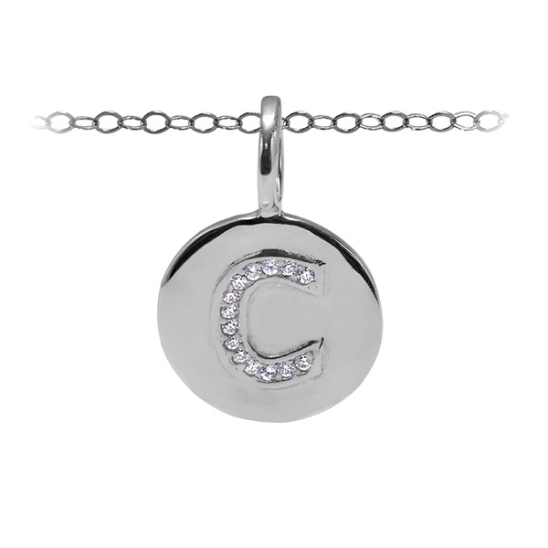 Diamond Pavé Initial Charm C