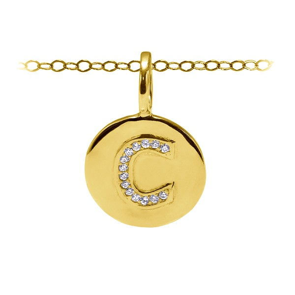 Pavé Initial Charm C