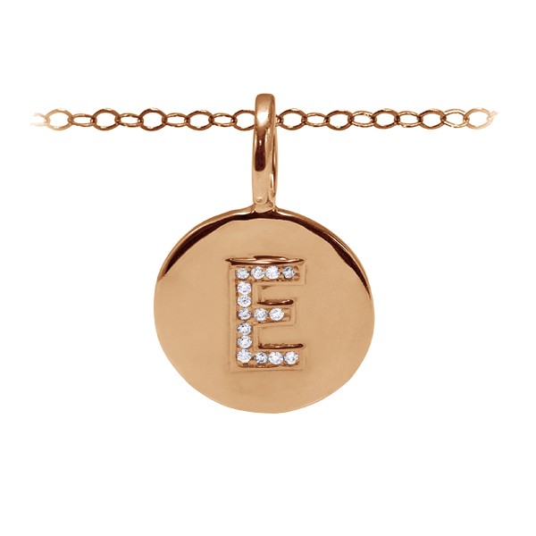 Diamond Pavé Initial Charm E