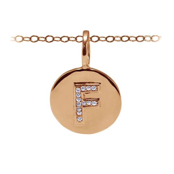 Diamond Pavé Initial Charm F