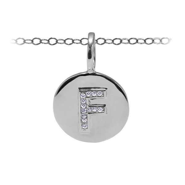 Pavé Initial Charm F