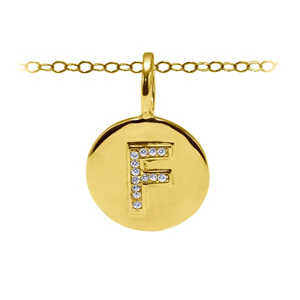 Pavé Initial Charm F