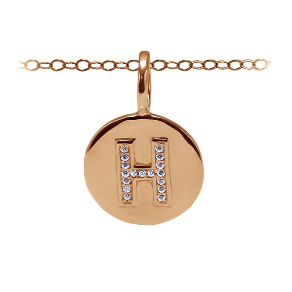 Diamond Pavé Initial Charm H