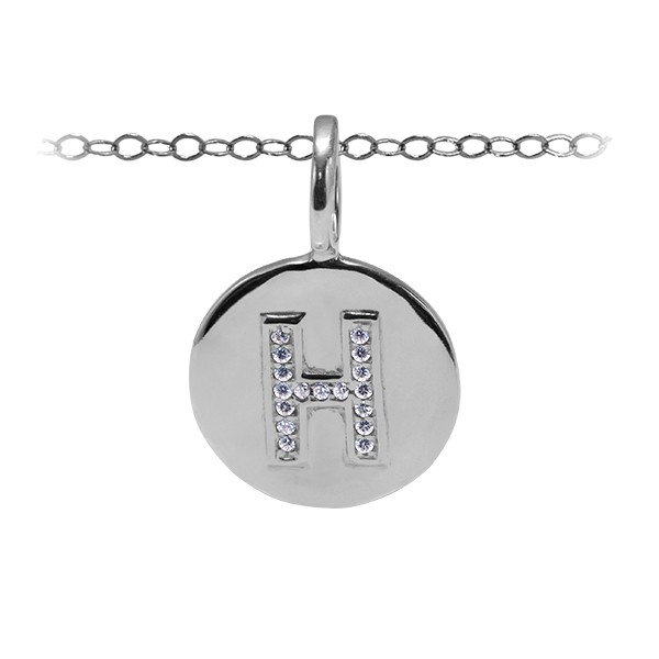 Diamond Pavé Initial Charm H