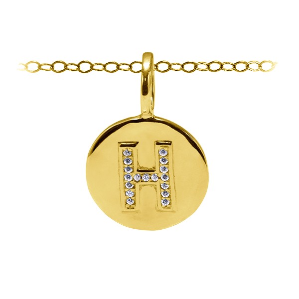 Diamond Pavé Initial Charm H