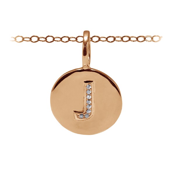 Diamond Pavé Initial Charm J