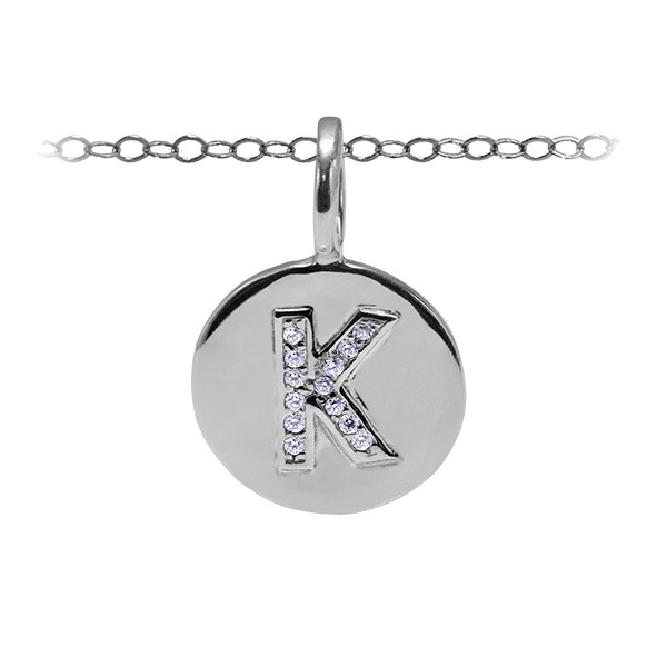 Diamond Pavé Initial Charm K