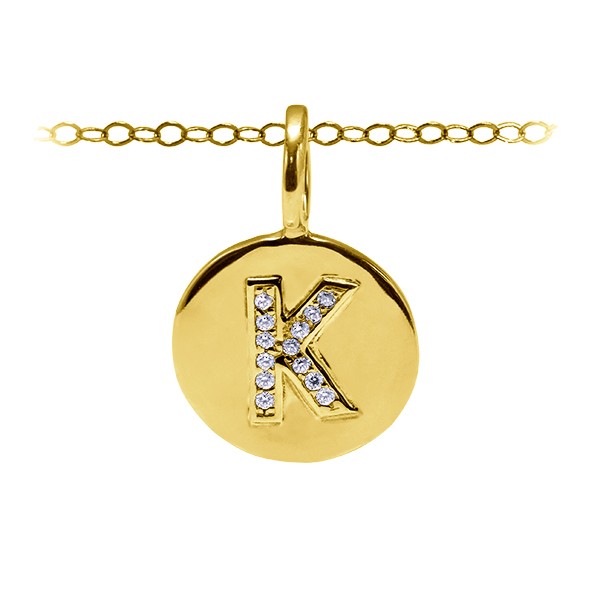 Pavé Initial Charm K