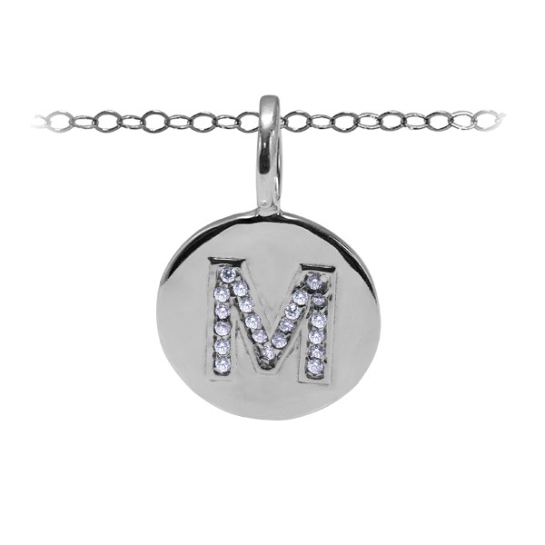 Diamond Pavé Initial Charm M
