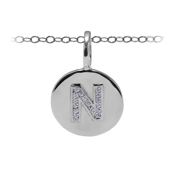 Diamond Pavé Initial Charm N