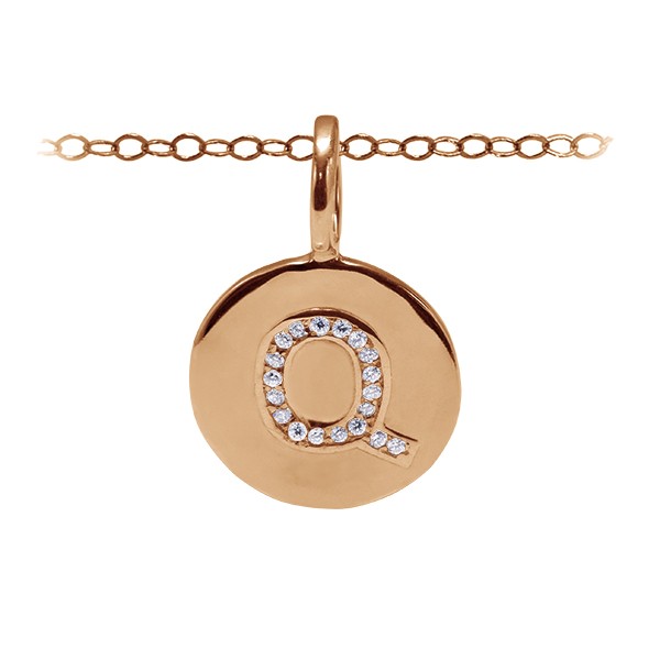 Pavé Initial Charm Q