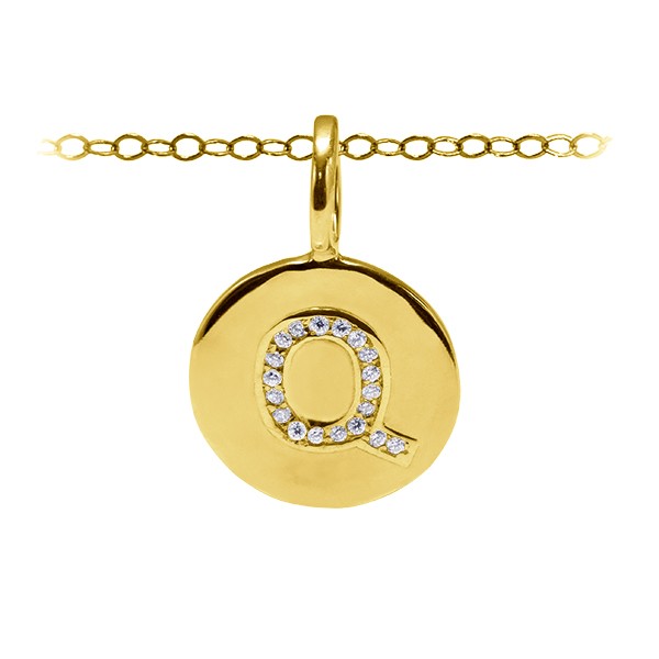 Pavé Initial Charm Q