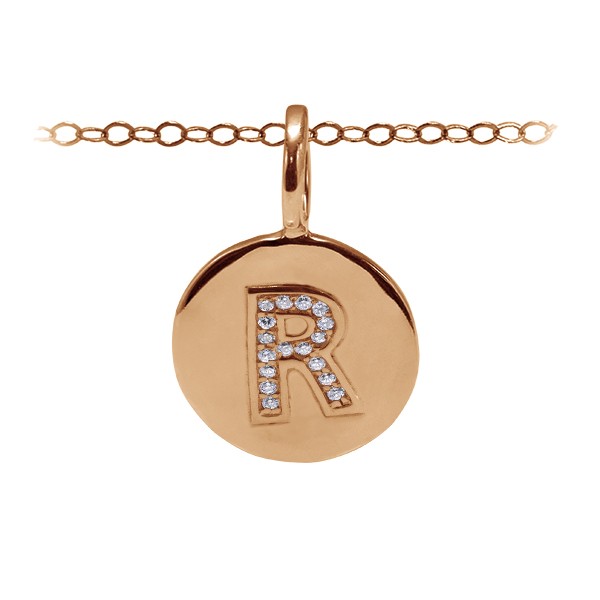 Pavé Initial Charm R