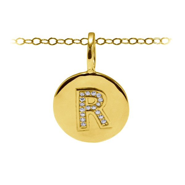 Pavé Initial Charm R