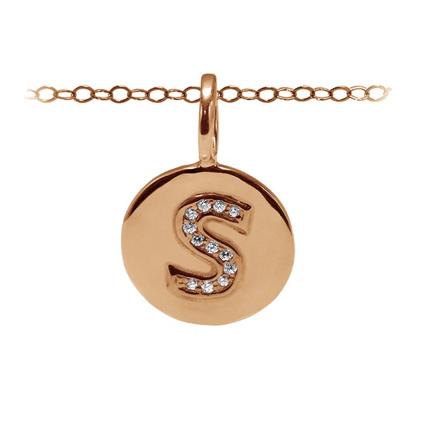 Diamond Pavé Initial Charm S