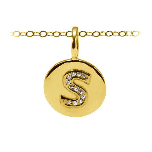 Diamond Pavé Initial Charm S