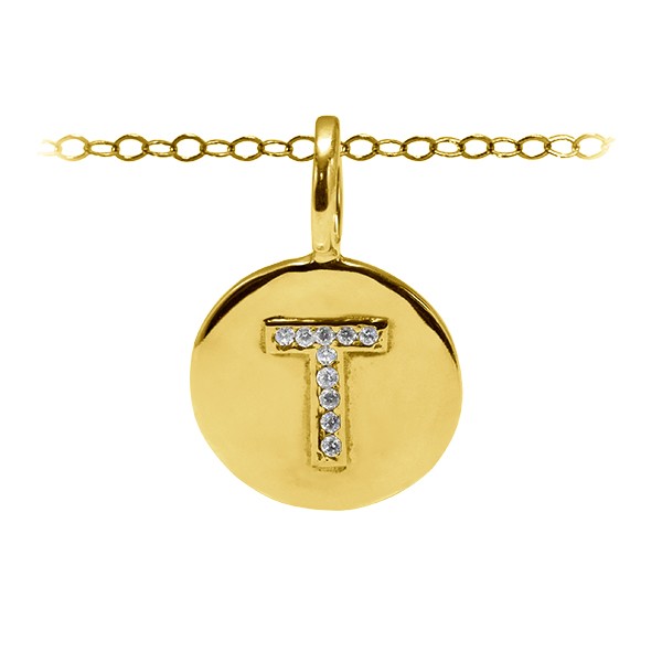 Pavé Initial Charm T