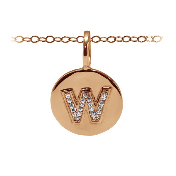 Pavé Initial Charm W