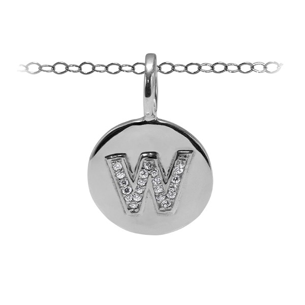 Diamond Pavé Initial Charm W