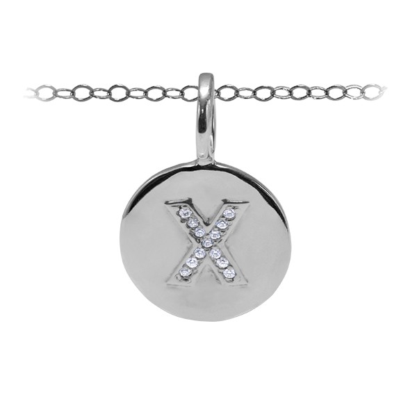 Diamond Pavé Initial Charm X