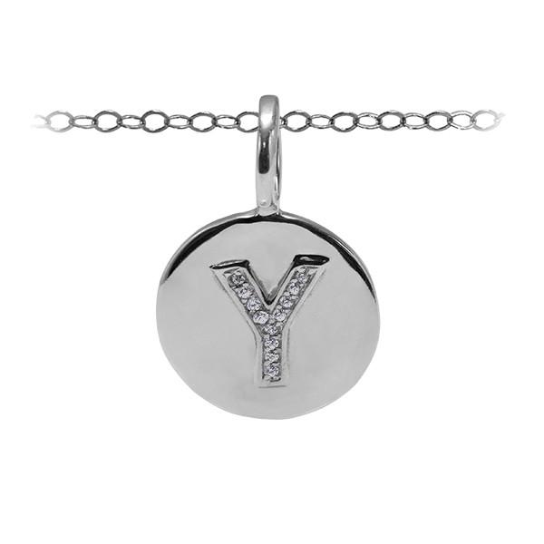 Pavé Initial Charm Y