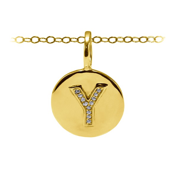 Diamond Pavé Initial Charm Y
