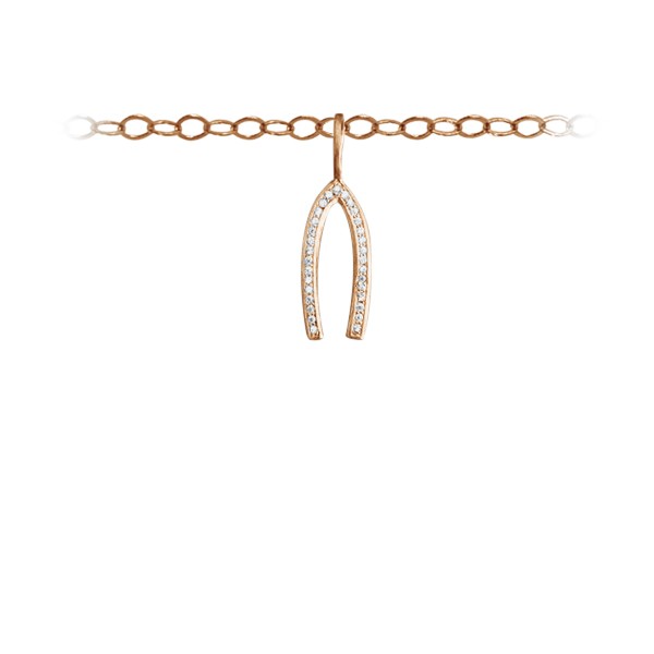 Pavé Wishbone Charm