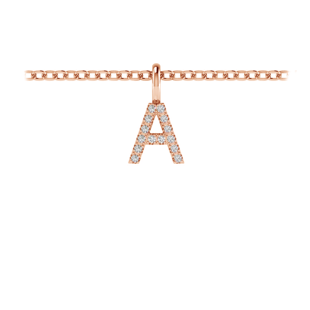 Pavé Letter Charm A
