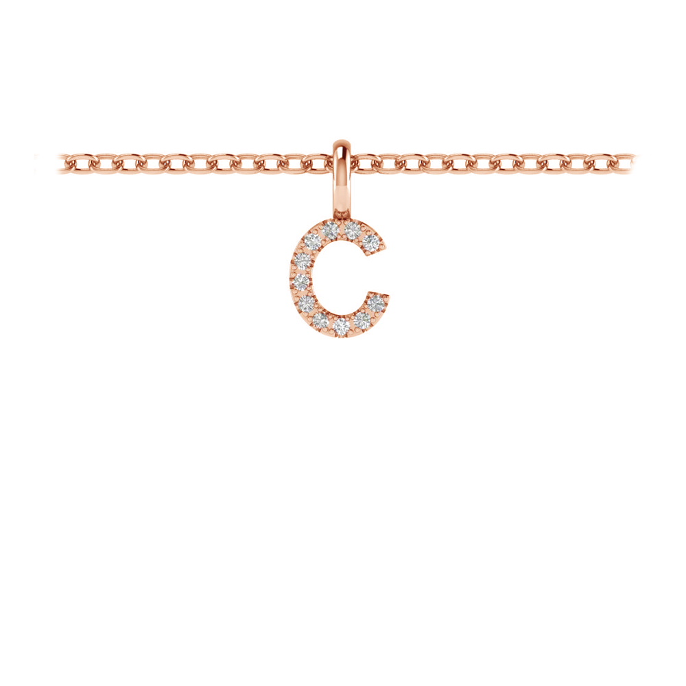 Diamond Pavé Letter Charm C