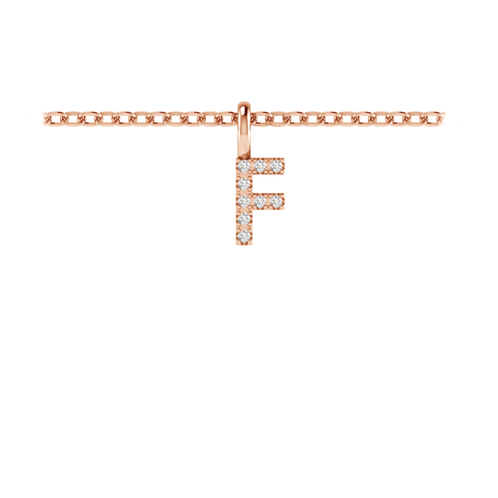 Diamond Pavé Letter Charm F