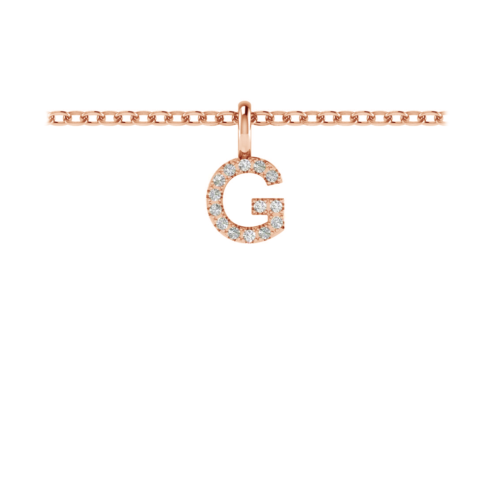 Pavé Letter Charm G
