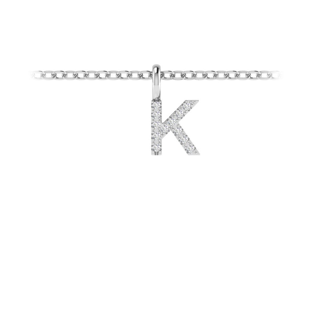 Pavé Letter Charm K