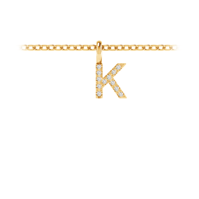 Diamond Pavé Letter Charm K