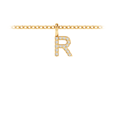 Diamond Pavé Letter Charm R