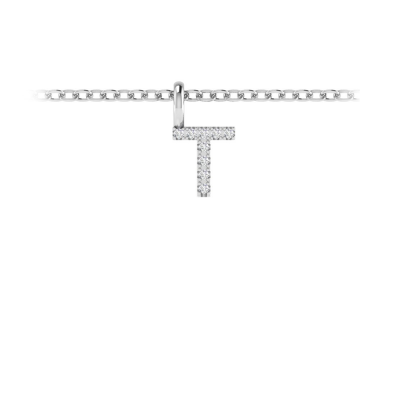 Diamond Pavé Letter Charm T