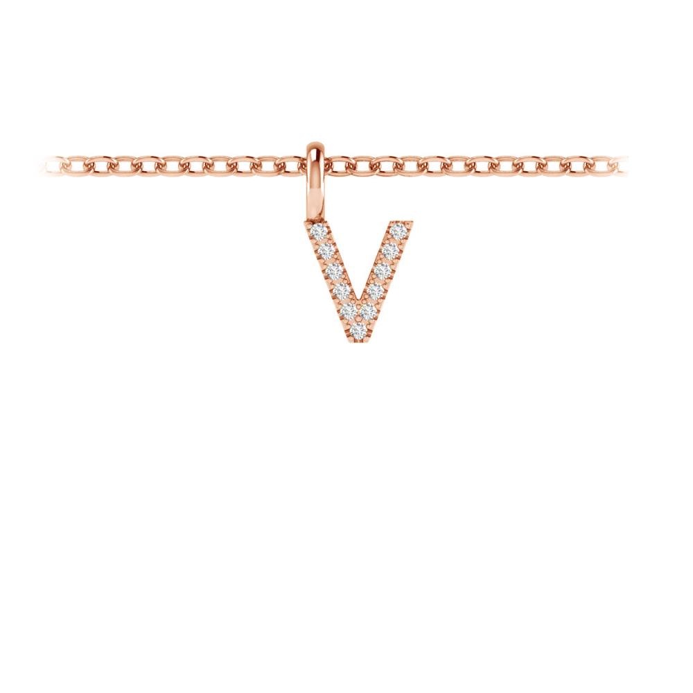 Pavé Letter Charm V