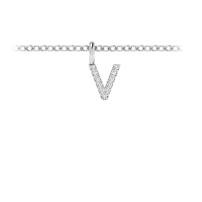 Diamond Pavé Letter Charm V