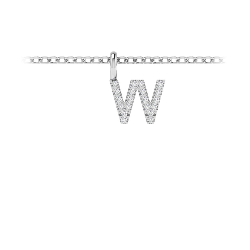 Diamond Pavé Letter Charm W